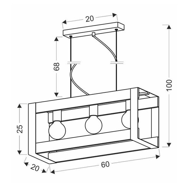 Čierne závesné svietidlo 20x60 cm Varna - Candellux Lighting-image-2