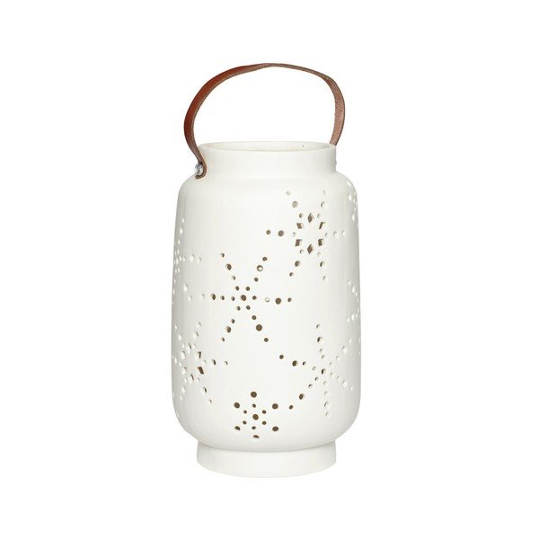 Biely porcelánový lampáš Hübsch Deb