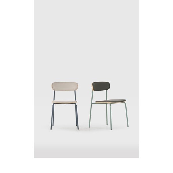 Béžové čalúnené stohovateľné jedálenské stoličky v súprave 2 ks Saula – Marckeric-image-1