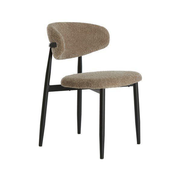 Taupe čalúnená jedálenská stolička Eniola – Light & Living