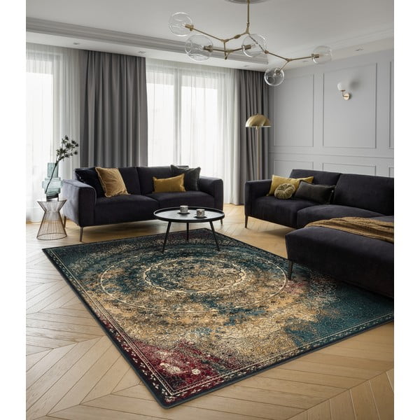 Vlnený koberec v petrolejovomodrej farbe 160x240 cm Ann – Agnella-image-1