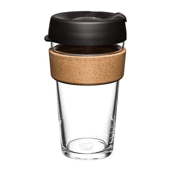 Čierny/hnedý cestovný hrnček 454 ml Brew Cork Black L – KeepCup