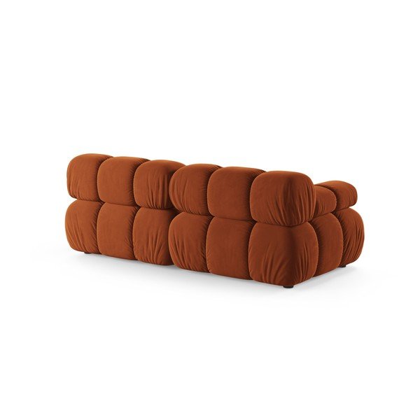 Zamatová pohovka v terakotovej farbe 188 cm – Micadoni -image-2