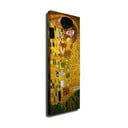 Nástenná reprodukcia na plátne Gustav Klimt The Kiss, 30 × 80 cm