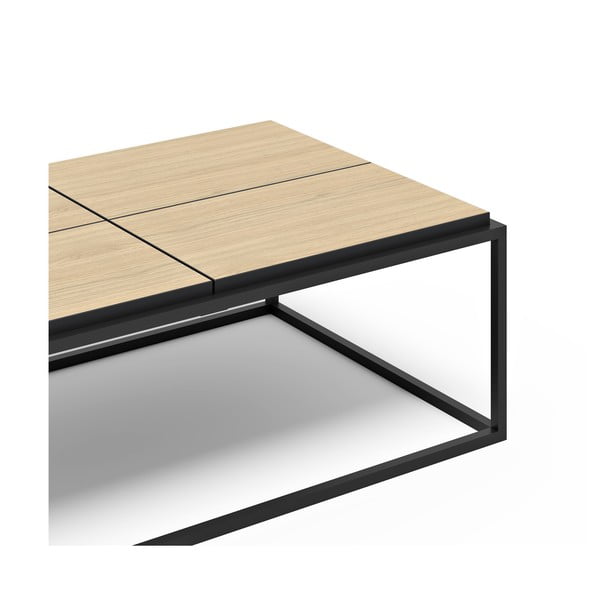 Konferenčný stolík s doskou v dekore duba v čierno-prírodnej farbe 75x120 cm Douro – TemaHome-image-4