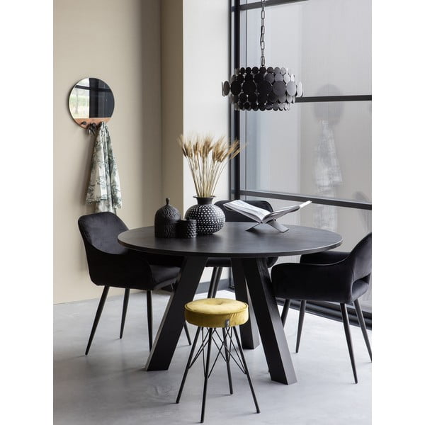 Čierne čalúnené jedálenské kreslá v súprave s podrúčkami 2 ks Jelle – WOOOD-image-1