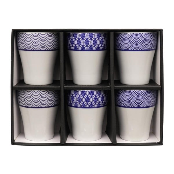 Sada 6 čajových porcelánových hrnčekov Tokyo Design Studio Wave