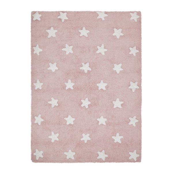 Ružový bavlnený ručne vyrobený koberec Lorena Canals Stars, 120 x 160 cm