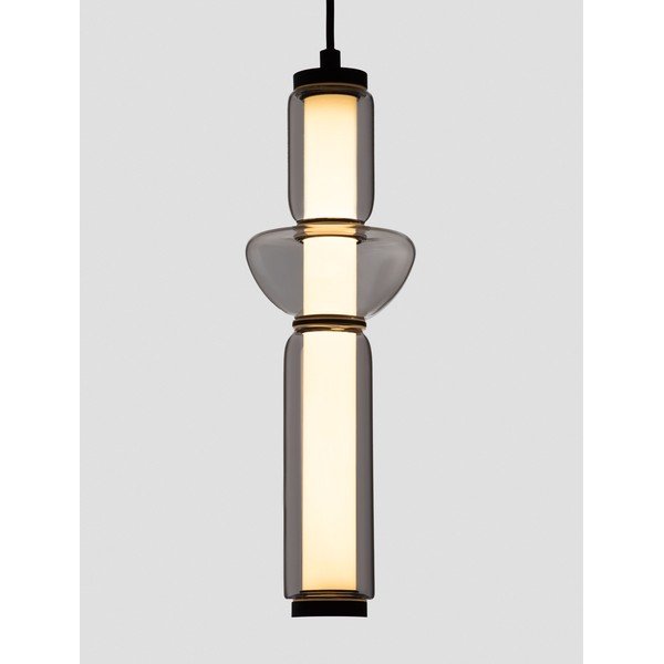 Sivé sklenené LED závesné svietidlo so stmievačom ø 12 cm Ulon – Nova Luce-image-2