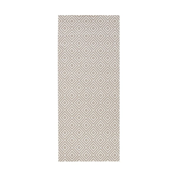 Sivý vonkajší koberec NORTHRUGS Karo, 80 × 200 cm