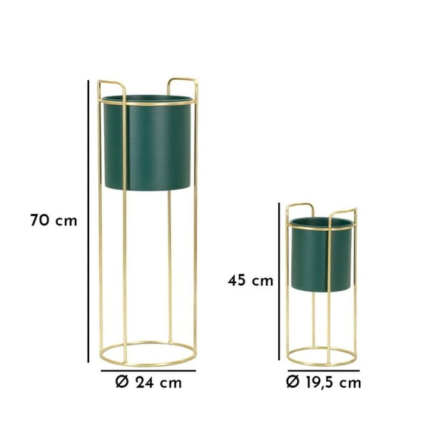 Kovové obaly na kvetináče v súprave 2 ks ø 24 cm Grent Slim – Mauro Ferretti-image-3