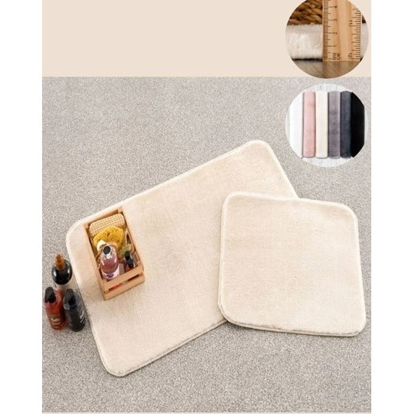 Krémové kúpeľňové predložky v súprave 2 ks 50x90 cm Plush – Mila Home-image-2