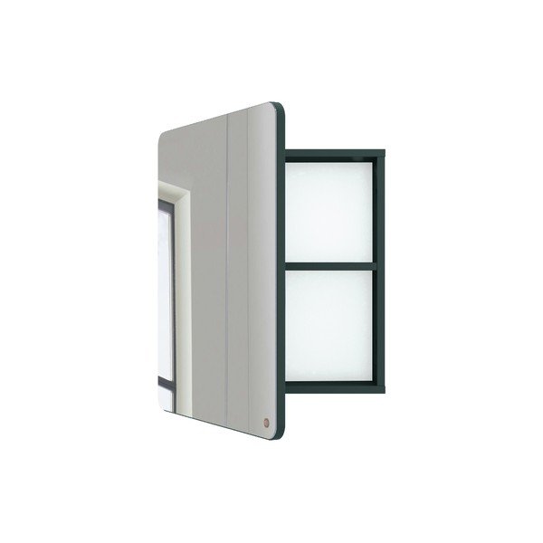 Tmavozelená nástenná kúpeľňová skrinka so zrkladlom Tom Tailor Color Bath, hĺbka 14 cm-image-2