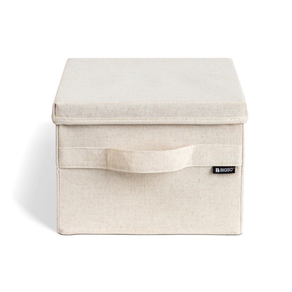E-shop Béžový látkový úložný box s vekom 27x36x19 cm Soft Storage Small – Bigso