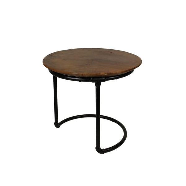 Odkladací stolík z teakového dreva HSM collection Pipe, ⌀ 48 cm