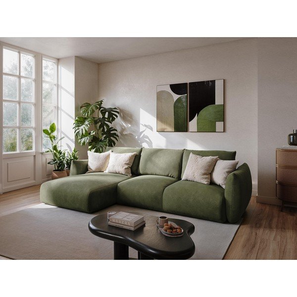 Tmavosivá ženilková rozkladacia rohová pohovka (pravý roh/s leňoškou) Leila – Makamii-image-1