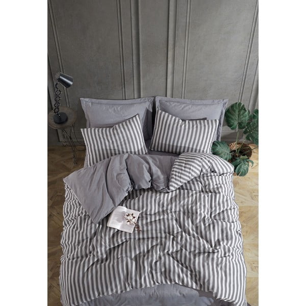 Antracitové obliečky na dvojlôžko 200x200 cm Road Potlu – Mijolnir