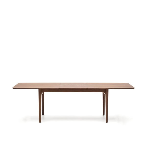 Rozkladací jedálenský stôl s prídavnou doskou v dekore orecha 100x200 cm Elan – Kave Home-image-3