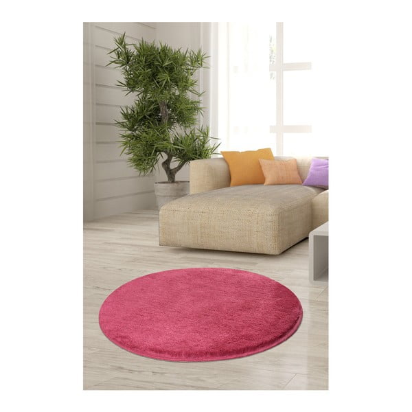 Ružový koberec Milano, ⌀ 90 cm