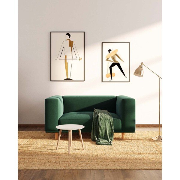 Tmavozelené zamatové relaxačné kreslo Kukumo – Ame Yens-image-1