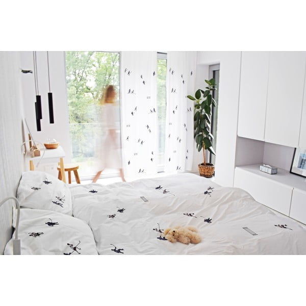 Biely detský záves z bavlneného saténu 110x250 cm Ice Hockey – Butter Kings-image-1