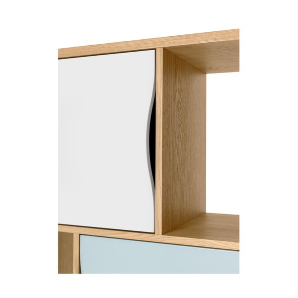 Knižnica s dvierkami v tyrkysovomodrej farbe Woodman Avon-image-1