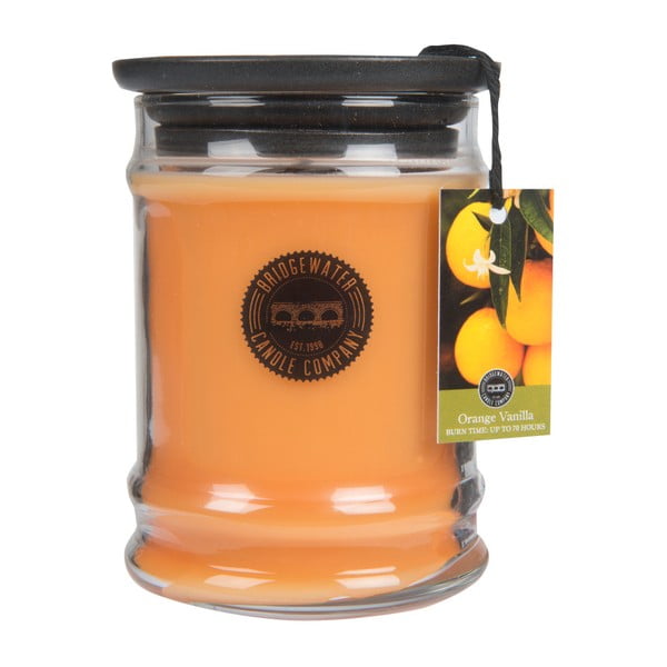 Sviečka v sklenenej dóze s vôňou pomaranča a vanilky Bridgewater candle Company, doba horenia 65-85 hodín