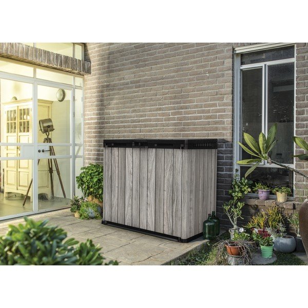 Sivý plastový záhradný úložný box Deco – Keter-image-1