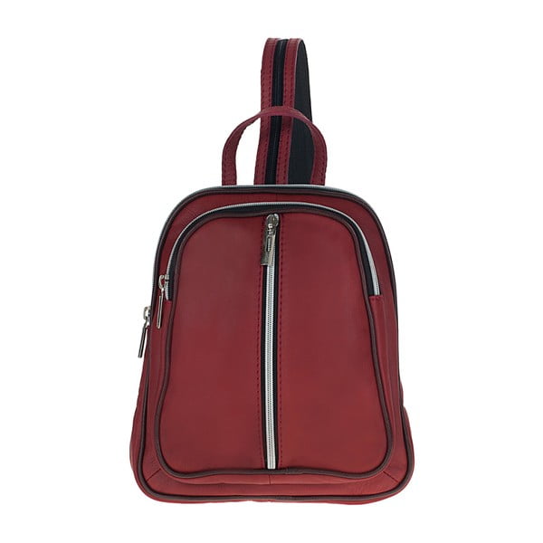 Červený kožený batoh Pitti Bags Betty