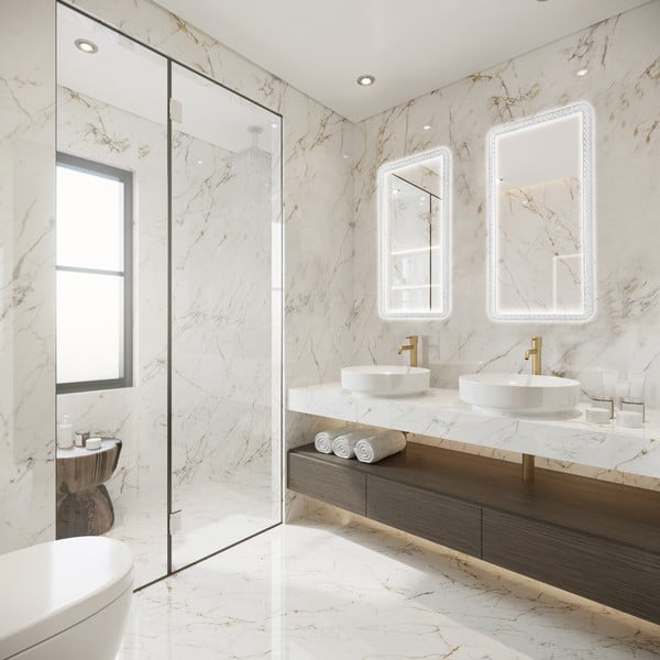 Nástenné zrkadlo s osvetlením 37x70 cm Yuna – Mirrors and More-image-1