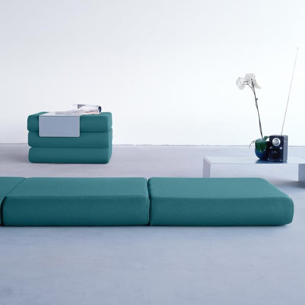 Tyrkysovomodrý rozkladací puf Softline Bingo-image-1