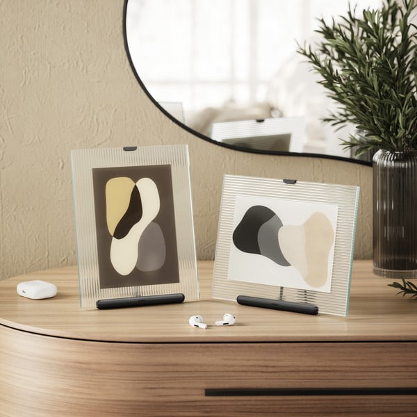 Čierny sklenený stojací rámček 19x23 cm Flute – Umbra-image-1