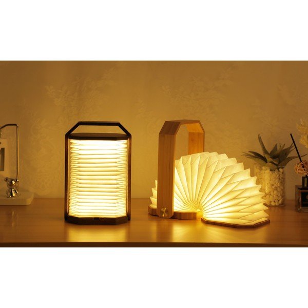 Biela/tmavo prírodná svetelná dekorácia na USB Origami – Gingko-image-3