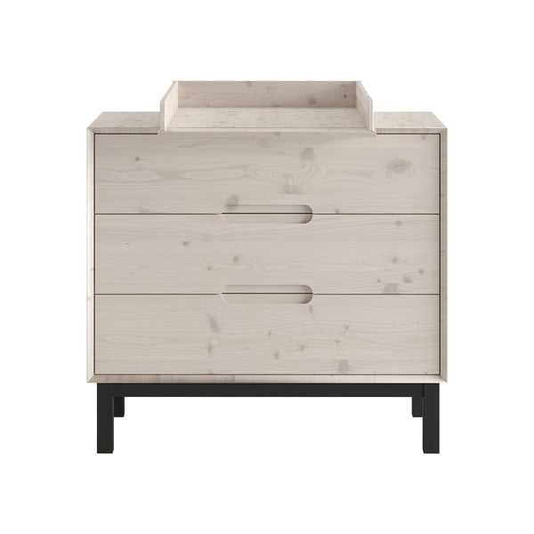 Biela nízka detská komoda z borovicového dreva 100x91 cm Country – Pinio-image-4