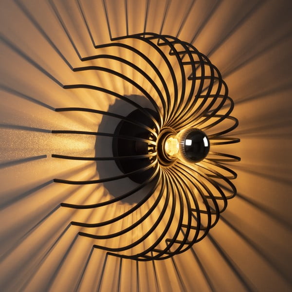 Čierne nástenné svietidlo Opviq lights Aspendos, ø 36 cm-image-3