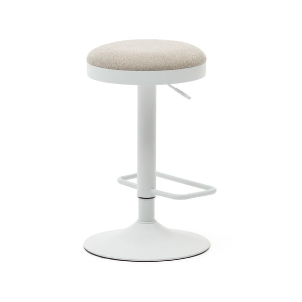 Béžové čalúnené barové stoličky v súprave s nastaviteľnou výškou 2 ks (výška sedadla 53,5 cm) Zaib – Kave Home-image-4