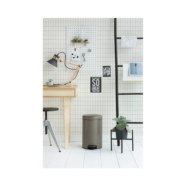Hnedosivý pedálový odpadkový kôš Brabantia Newicon, 12 l-image-1