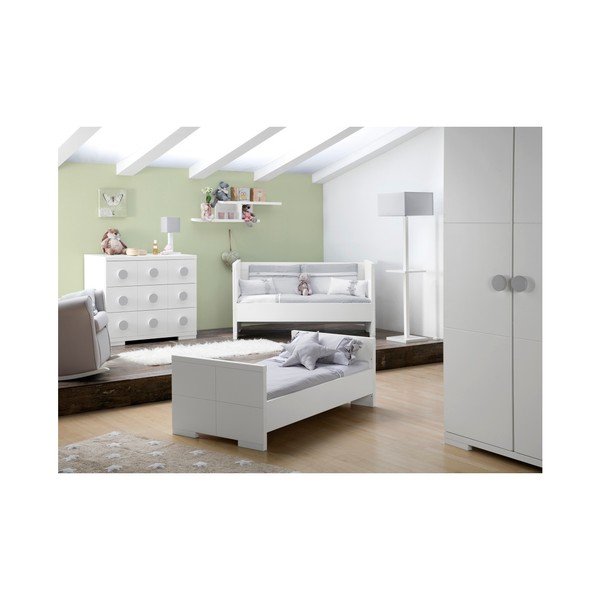 Biela detská postieľka prestaviteľná na jednolôžko Núvol Blanca, 140 × 70 cm-image-3