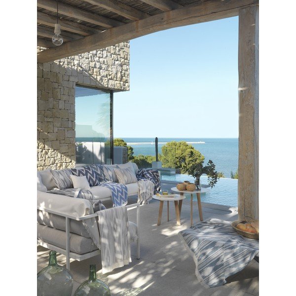 Tmavomodrá deka s prímesou bavlny 140x180 cm Mallorca – Euromant-image-1