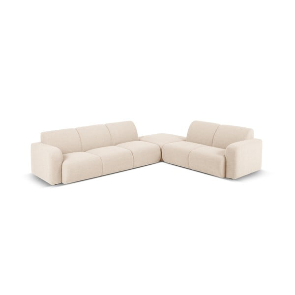 Béžová rohová pohovka z textílie bouclé (pravý roh) Molino – Micadoni Home-image-2