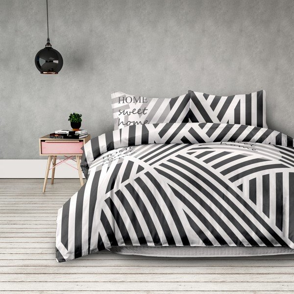 Sada bavlnenej obliečky na perinu a 2 obliečok na vankúše AmeliaHome Averi Sweet Home Light, 230 × 220 cm + 50 × 75 cm-image-1