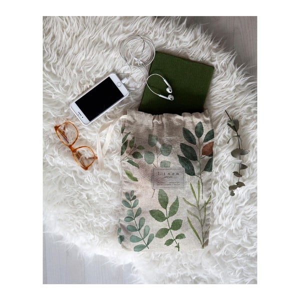 Cestovný vak s prímesou ľanu Really Nice Things Eucaliptus, dĺžka 44 cm-image-1