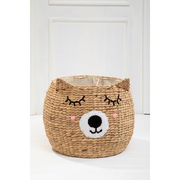 Detský kôš na hračky z vodného hyacintu v prírodnej farbe ø 49x40 cm Lidi Cat Face – Premier Housewares-image-2