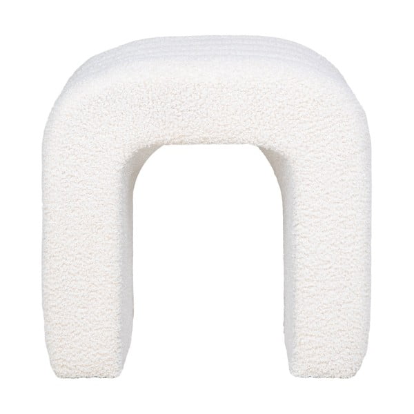 Biely taburet z textílie buklé Colma – House Nordic-image-1