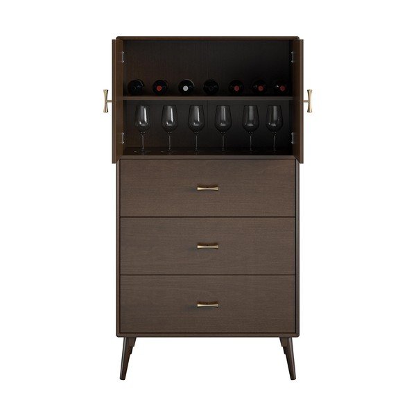 Vysoká komoda v dekore orecha 81x152 cm Brittany - Novogratz-image-4