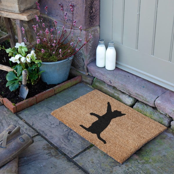 Rohožka z kokosového vlákna 40x60 cm Cat – Artsy Doormats-image-3
