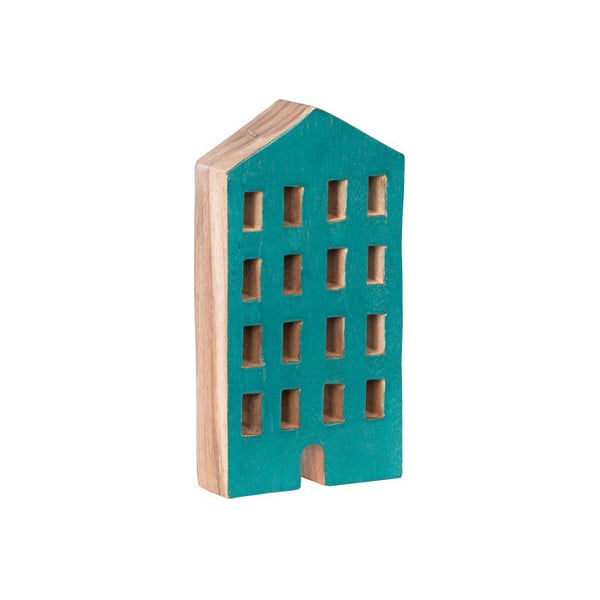 Modrý drevený dekoratívny domček House