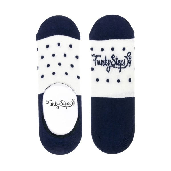 Modro-biele nízke ponožky Funky Steps Dots, veľkosť 39 - 45