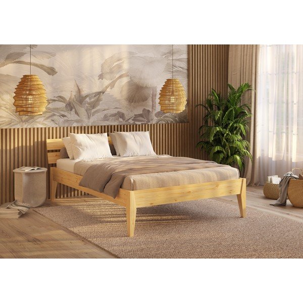 Dvojlôžková posteľ z borovicového dreva v prírodnej farbe 180x200 cm Torino – Olivia Living-image-3