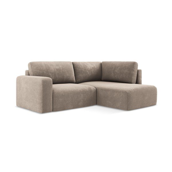 Béžová ženilková rozkladacia/s úložným priestorom rohová pohovka (pravý roh/do L) Kona – Makamii-image-2